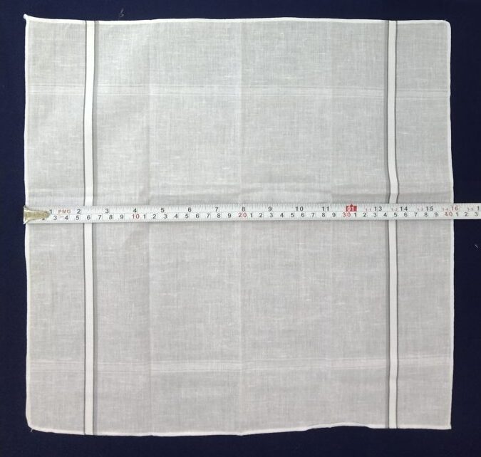 Arihant AH 1625 — White Cotton Handkerchiefs with Colour Borders, 16″ (41 cm)